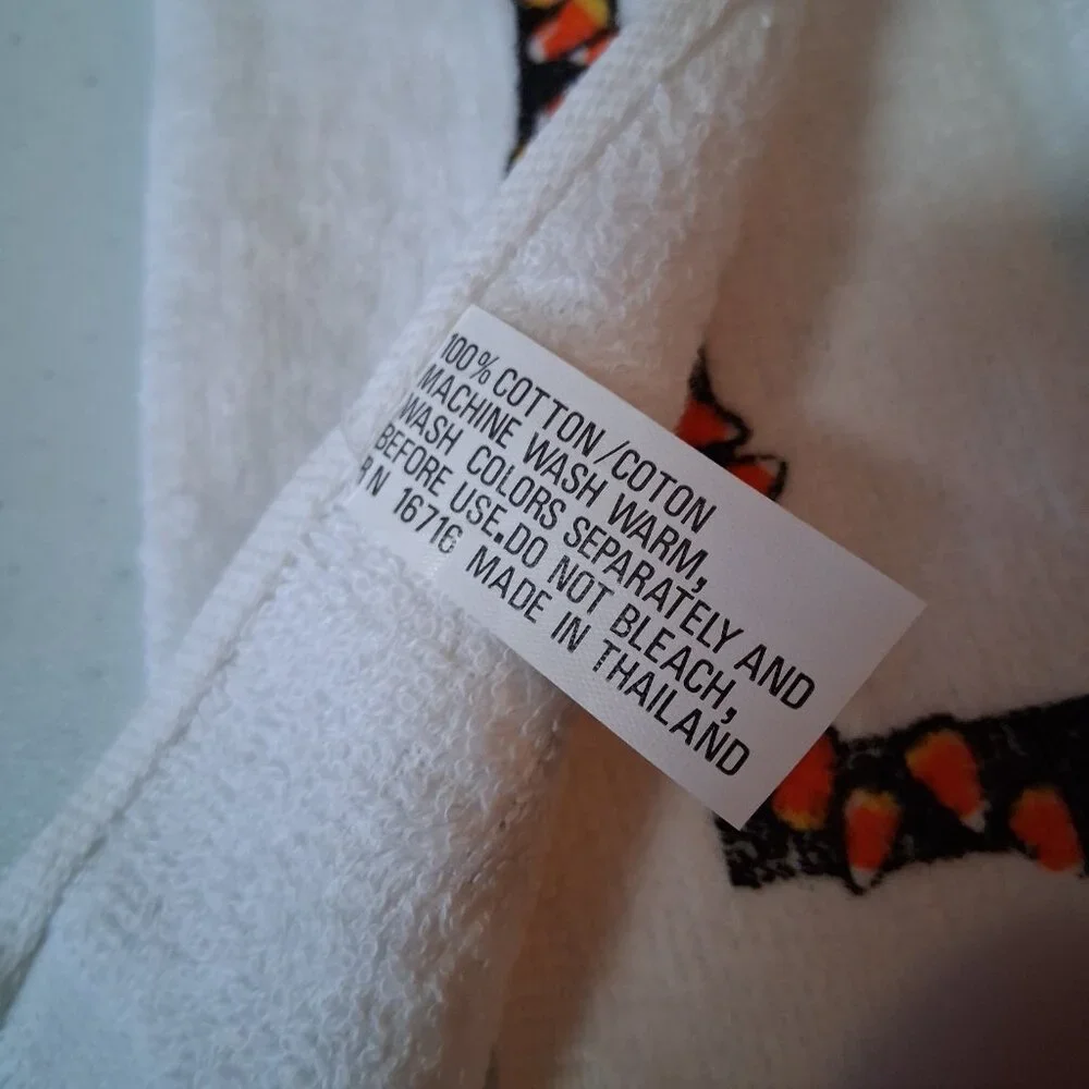 Vintage Halloween Hand Towel NOS Small Fringe Pumpkin Head Scarkrow NEW 18" - Picture 4 of 10